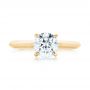 14k Yellow Gold 14k Yellow Gold Solitaire Diamond Engagement Ring - Top View -  103141 - Thumbnail