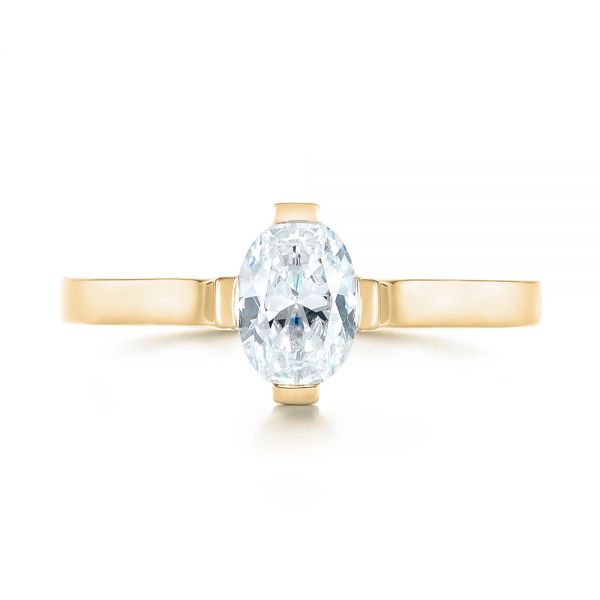 18k Yellow Gold 18k Yellow Gold Solitaire Diamond Engagement Ring - Top View -  103274