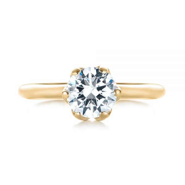 14k Yellow Gold 14k Yellow Gold Solitaire Diamond Engagement Ring - Top View -  103296