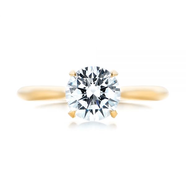 14k Yellow Gold 14k Yellow Gold Solitaire Diamond Engagement Ring - Top View -  103297