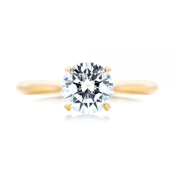 18k Yellow Gold 18k Yellow Gold Solitaire Diamond Engagement Ring - Top View - 103297