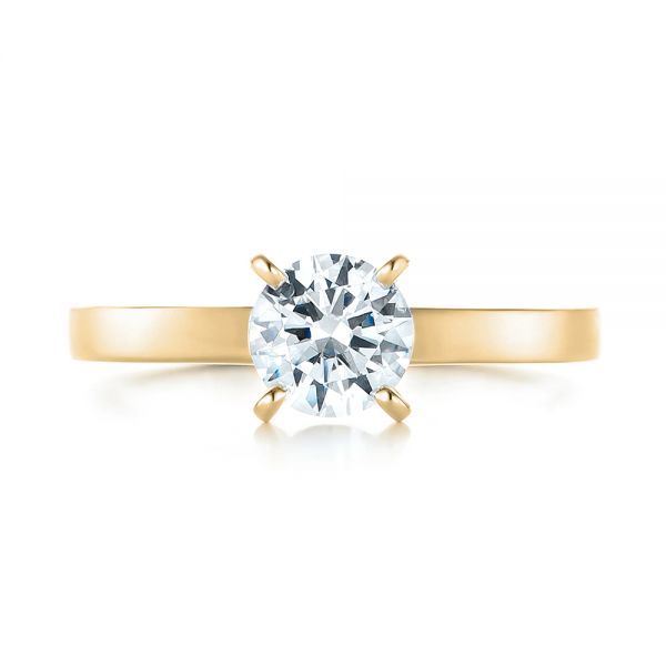 14k Yellow Gold 14k Yellow Gold Solitaire Diamond Engagement Ring - Top View - 103421