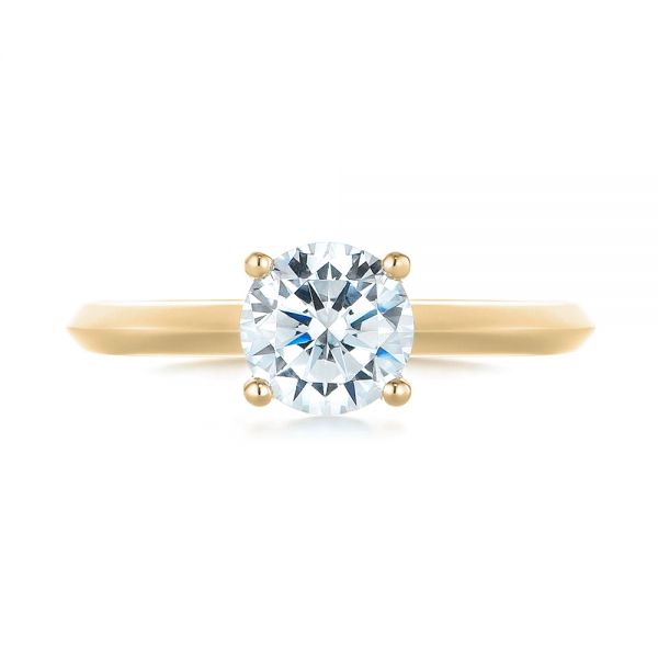 18k Yellow Gold 18k Yellow Gold Solitaire Diamond Engagement Ring - Top View -  103987