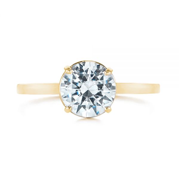 18k Yellow Gold 18k Yellow Gold Solitaire Diamond Engagement Ring - Top View -  104008