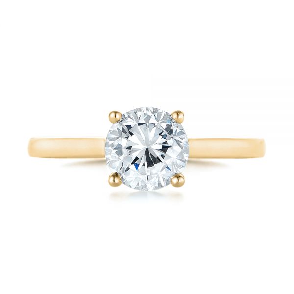 18k Yellow Gold 18k Yellow Gold Solitaire Diamond Engagement Ring - Top View -  104087