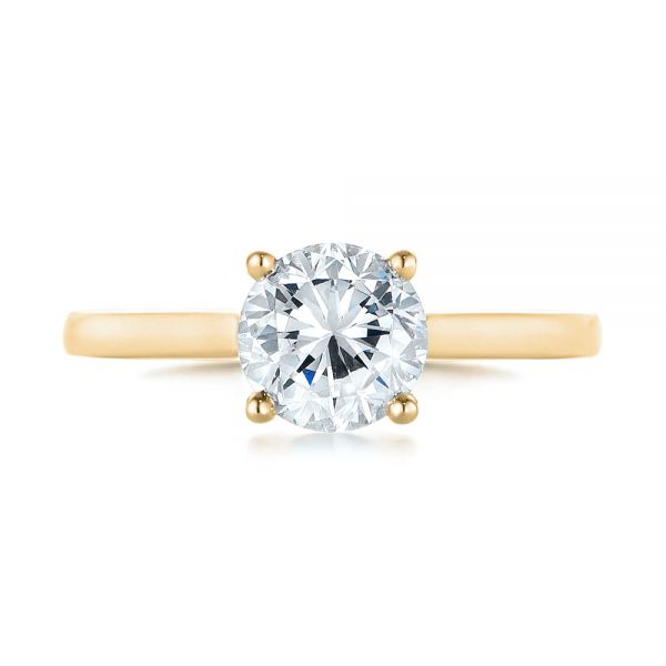 18k Yellow Gold 18k Yellow Gold Solitaire Diamond Engagement Ring - Top View - 104087