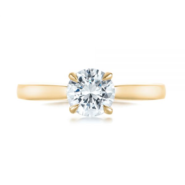 18k Yellow Gold 18k Yellow Gold Solitaire Diamond Engagement Ring - Top View - 104090