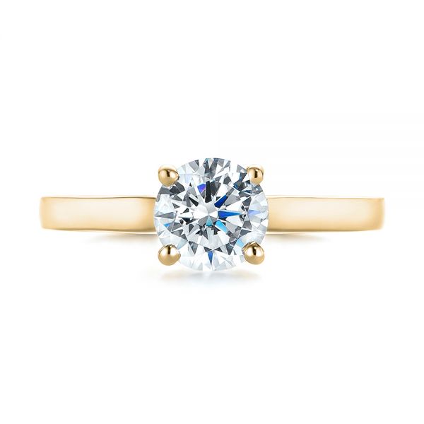 18k Yellow Gold 18k Yellow Gold Solitaire Diamond Engagement Ring - Top View - 104116