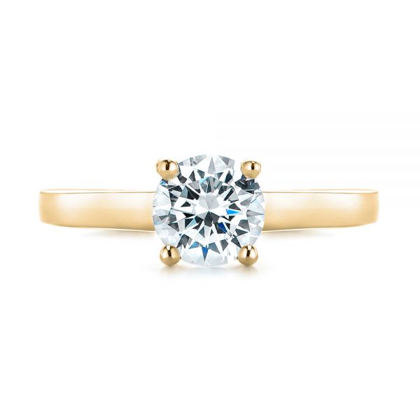 14k Yellow Gold 14k Yellow Gold Solitaire Diamond Engagement Ring - Top View - 104174
