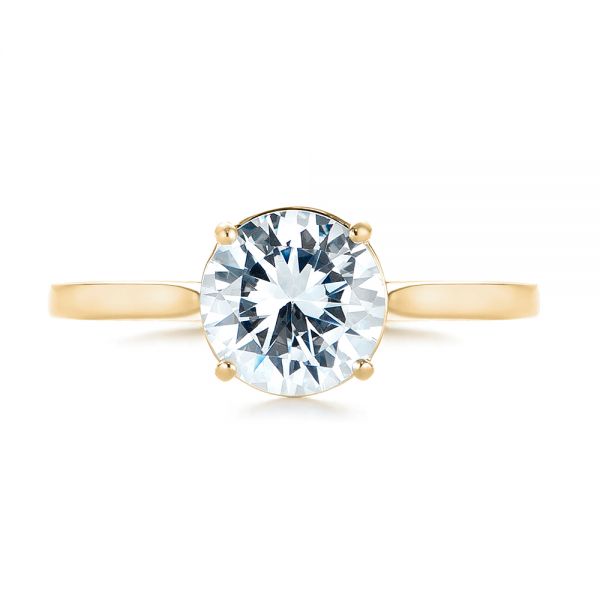 18k Yellow Gold 18k Yellow Gold Solitaire Diamond Engagement Ring - Top View -  104209
