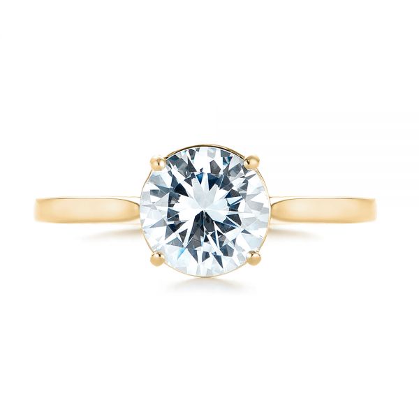14k Yellow Gold 14k Yellow Gold Solitaire Diamond Engagement Ring - Top View - 104209