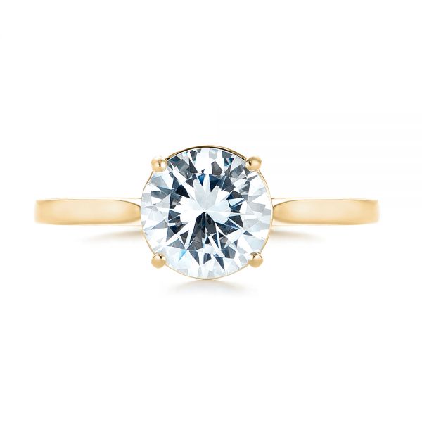 14k Yellow Gold 14k Yellow Gold Solitaire Diamond Engagement Ring - Top View -  104209