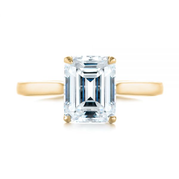 18k Yellow Gold 18k Yellow Gold Solitaire Diamond Engagement Ring - Top View - 104210