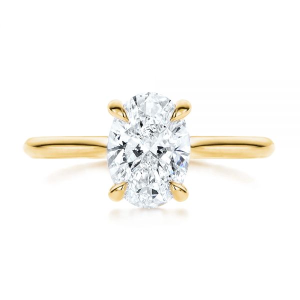 18k Yellow Gold 18k Yellow Gold Solitaire Diamond Engagement Ring - Top View -  106437
