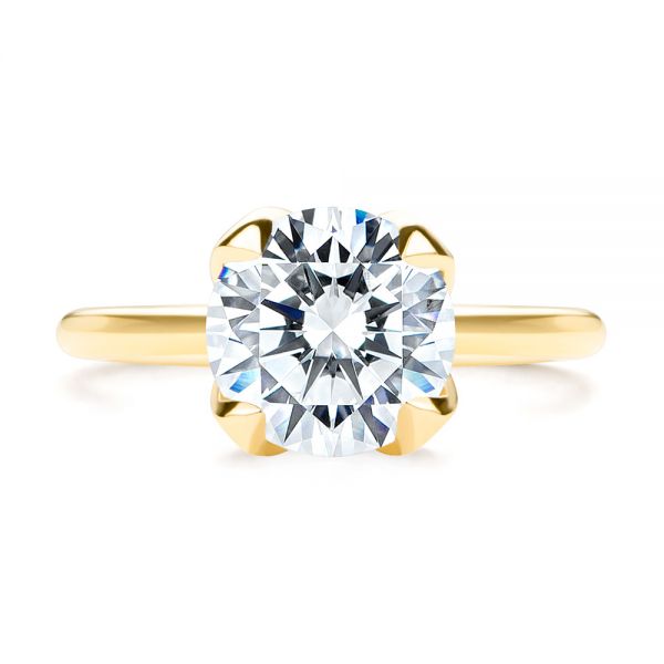 18k Yellow Gold 18k Yellow Gold Solitaire Diamond Engagement Ring - Top View -  107132