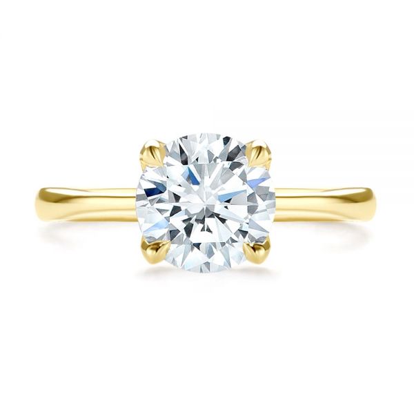 14k Yellow Gold 14k Yellow Gold Solitaire Diamond Engagement Ring - Top View -  107133