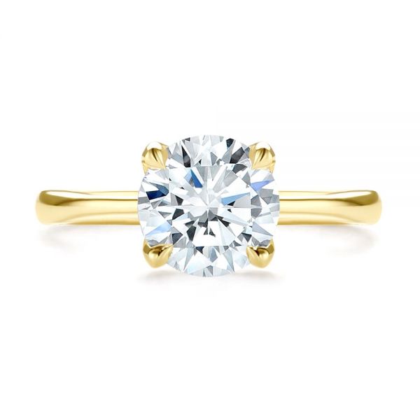 14k Yellow Gold 14k Yellow Gold Solitaire Diamond Engagement Ring - Top View - 107133