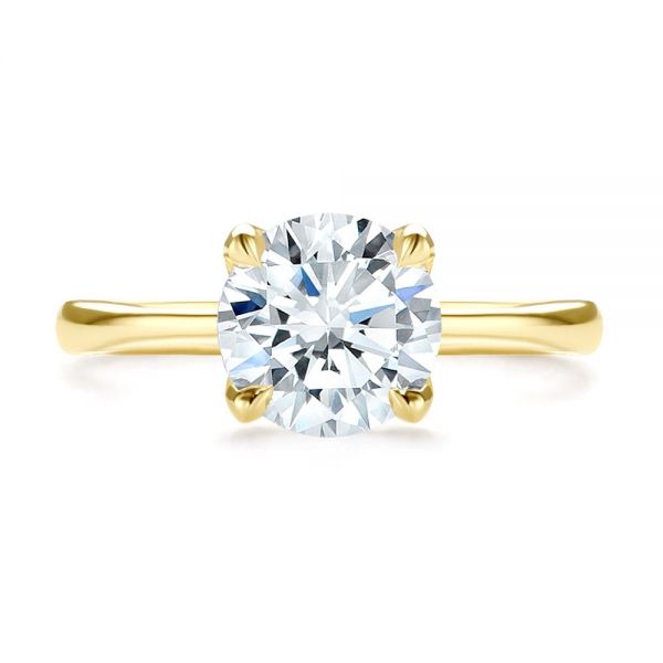 18k Yellow Gold 18k Yellow Gold Solitaire Diamond Engagement Ring - Top View -  107133