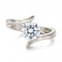Solitaire Diamond Mokume Engagement Ring - Top View -  106615 - Thumbnail