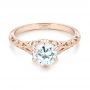 14k Rose Gold 14k Rose Gold Solitaire Diamond Engagement Ring - Flat View -  102767 - Thumbnail