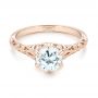 14k Rose Gold 14k Rose Gold Solitaire Diamond Engagement Ring - Flat View -  102767 - Thumbnail