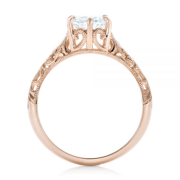 18k Rose Gold 18k Rose Gold Solitaire Diamond Engagement Ring - Front View - 102767