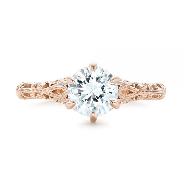 14k Rose Gold 14k Rose Gold Solitaire Diamond Engagement Ring - Top View -  102767