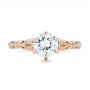 18k Rose Gold 18k Rose Gold Solitaire Diamond Engagement Ring - Top View -  102767 - Thumbnail