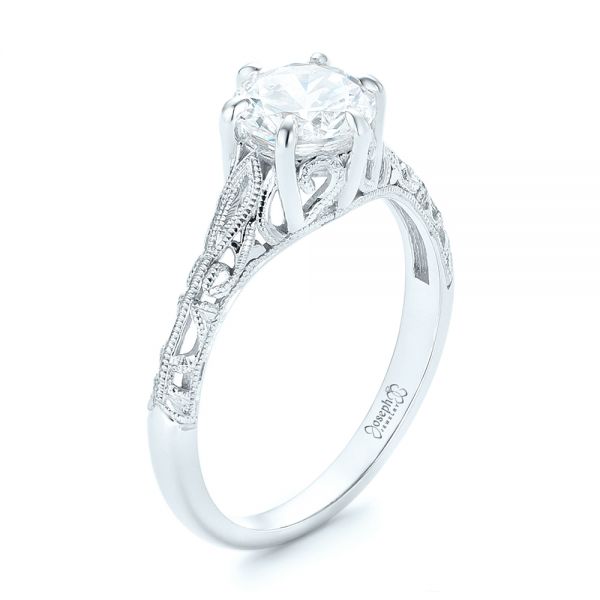  Platinum Platinum Solitaire Diamond Engagement Ring - Three-Quarter View -  102767