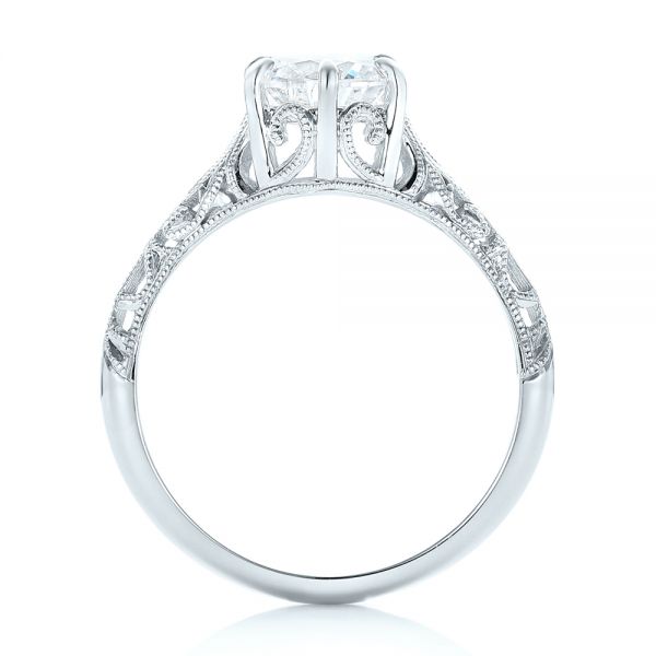 18k White Gold 18k White Gold Solitaire Diamond Engagement Ring - Front View -  102767