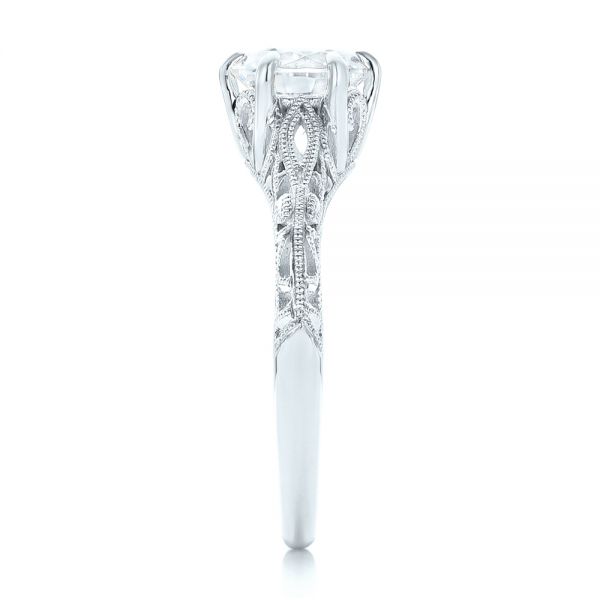18k White Gold 18k White Gold Solitaire Diamond Engagement Ring - Side View - 102767