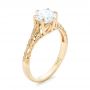 14k Yellow Gold Solitaire Diamond Engagement Ring - Three-Quarter View -  102767 - Thumbnail