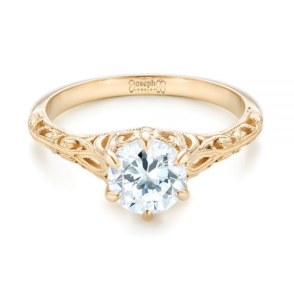 Solitaire Diamond and Yellow  Gold  Engagement  Ring  102767 