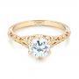 14k Yellow Gold Solitaire Diamond Engagement Ring - Flat View -  102767 - Thumbnail