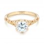 18k Yellow Gold 18k Yellow Gold Solitaire Diamond Engagement Ring - Flat View -  102767 - Thumbnail