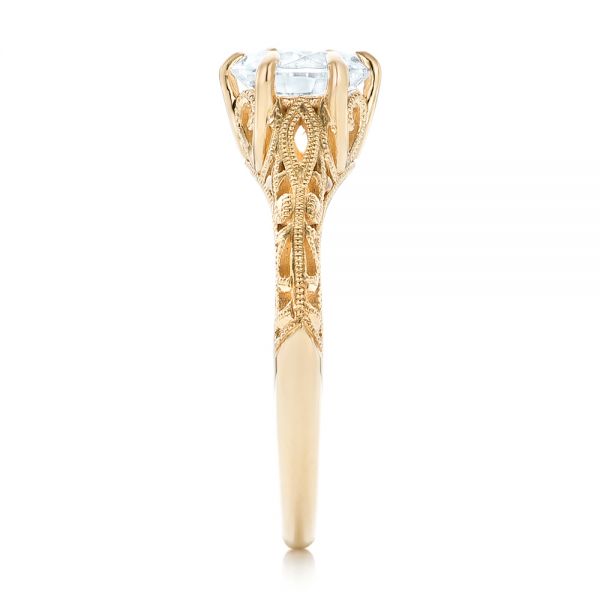 14k Yellow Gold Solitaire Diamond Engagement Ring - Side View -  102767