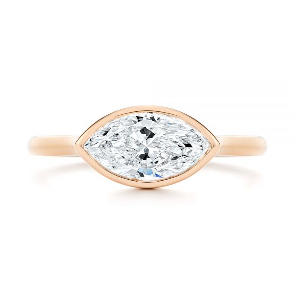 14k Rose Gold 14k Rose Gold Solitaire East-west Marquise Diamond Engagement Ring - Top View -  105869