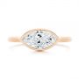 18k Rose Gold 18k Rose Gold Solitaire East-west Marquise Diamond Engagement Ring - Top View -  105869 - Thumbnail