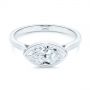 14k White Gold 14k White Gold Solitaire East-west Marquise Diamond Engagement Ring - Flat View -  105869 - Thumbnail