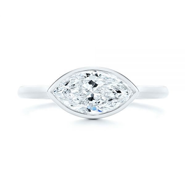 Platinum Platinum Solitaire East-west Marquise Diamond Engagement Ring - Top View - 105869