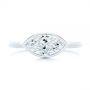 18k White Gold 18k White Gold Solitaire East-west Marquise Diamond Engagement Ring - Top View -  105869 - Thumbnail