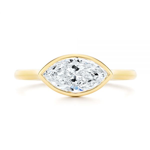 14k Yellow Gold 14k Yellow Gold Solitaire East-west Marquise Diamond Engagement Ring - Top View -  105869