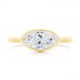 18k Yellow Gold Solitaire East-west Marquise Diamond Engagement Ring - Top View -  105869 - Thumbnail