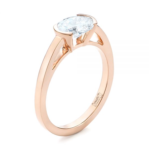 14k Rose Gold Solitaire Engagement Ring - Three-Quarter View -  104327