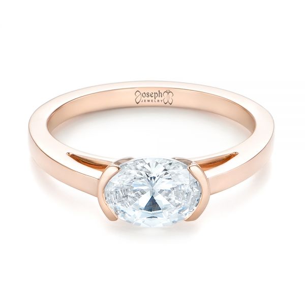 18k Rose Gold 18k Rose Gold Solitaire Engagement Ring - Flat View -  104327