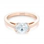 14k Rose Gold Solitaire Engagement Ring - Flat View -  104327 - Thumbnail