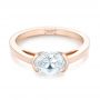 18k Rose Gold 18k Rose Gold Solitaire Engagement Ring - Flat View -  104327 - Thumbnail