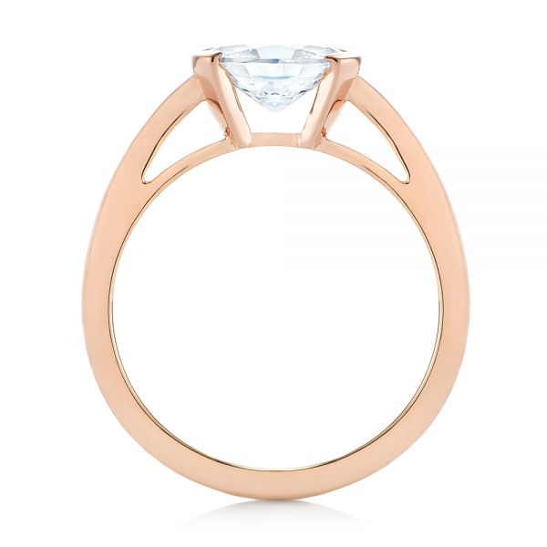 18k Rose Gold 18k Rose Gold Solitaire Engagement Ring - Front View -  104327