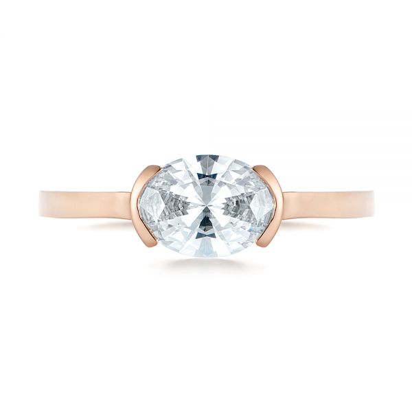 14k Rose Gold Solitaire Engagement Ring - Top View -  104327