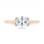 14k Rose Gold Solitaire Engagement Ring - Top View -  104327 - Thumbnail